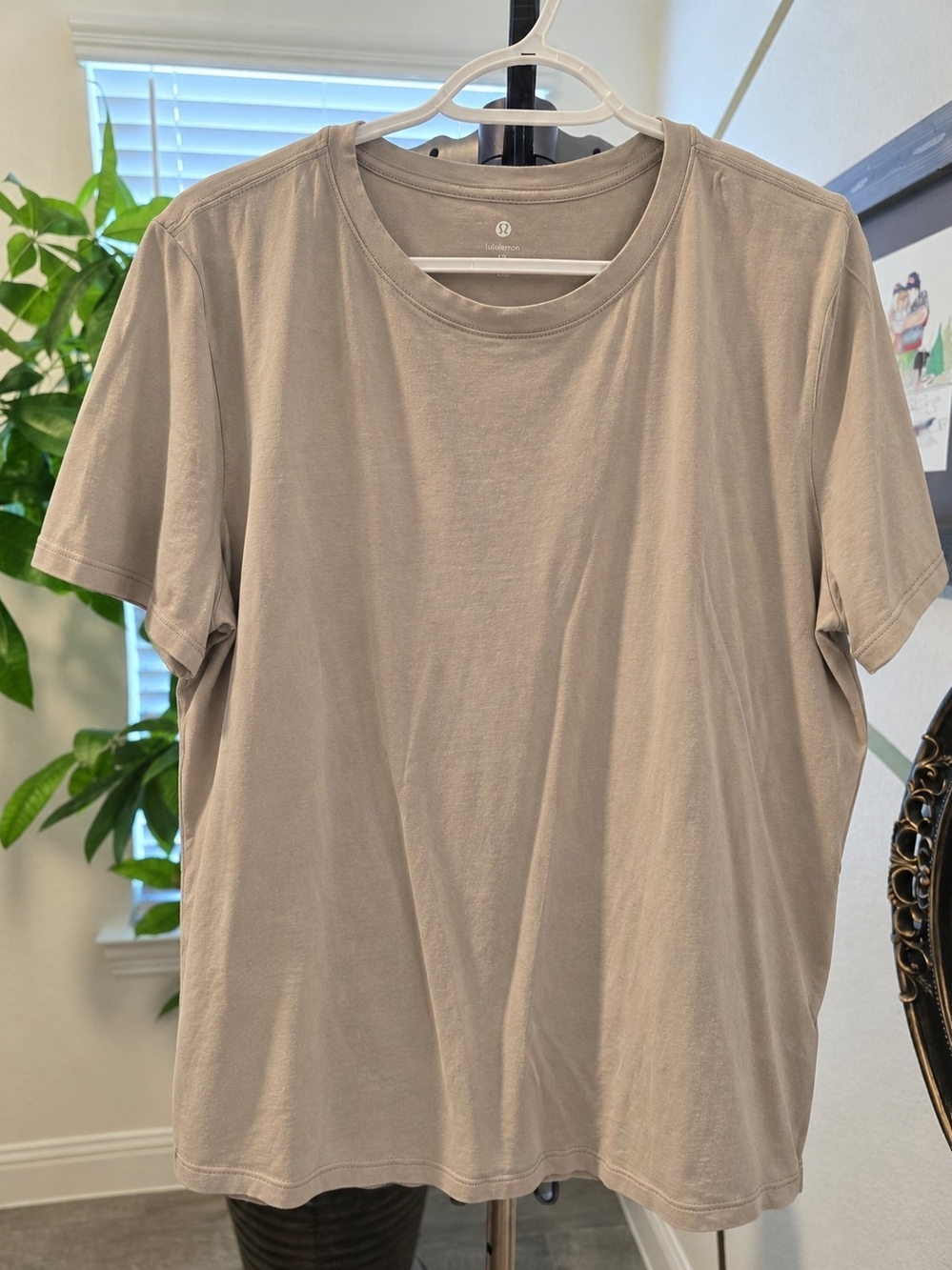 Lululemon Love Crew T-Shirt Size 12 Riverstone Taupe Pima Cotton